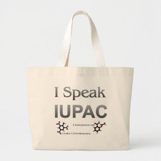 Bolsa Tote Grande Eu falo a nomenclatura da química de IUPAC