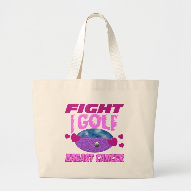 Bolsa Tote Grande Eu Golf > cancro da mama da luta (Frente)