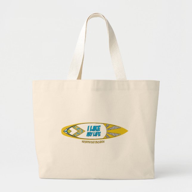 Bolsa Tote Grande "Eu gosto da minha vida" HB Grocery Tot Tote Bag (Frente)