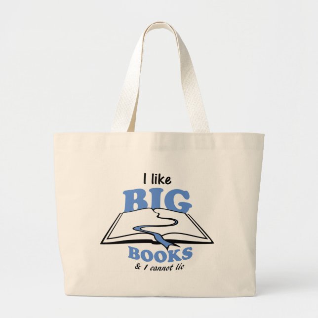 Bolsa Tote Grande Eu gosto de Big Books (Frente)