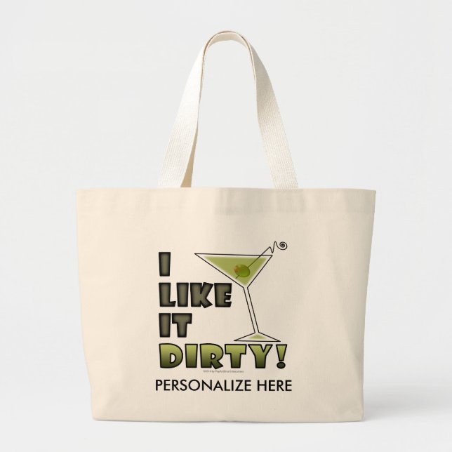 Bolsa Tote Grande EU GOSTO DELA! Humor de Cocktail de Martini sujo (Frente)