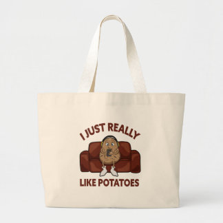 Bolsa Tote Grande Eu Gosto Muito De Batatas - Bolsas De Batata