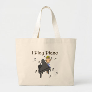 Bolsa Tote Grande Eu jogo o saco do piano