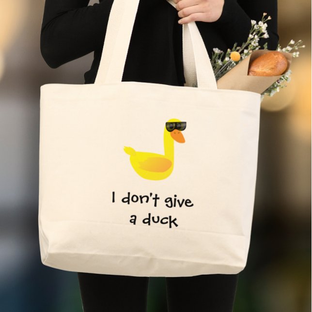 Bolsa Tote Grande Eu não dou risada de humor de pato (Criador carregado)
