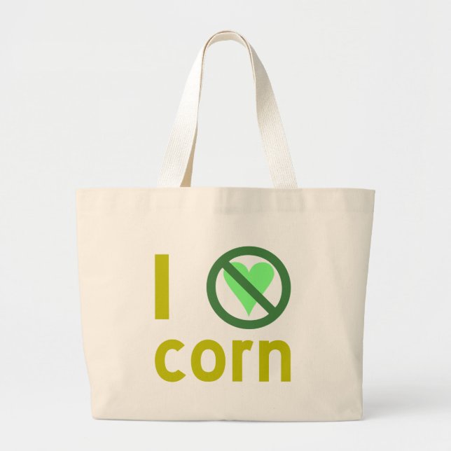 Bolsa Tote Grande Eu Odeio Milho (Frente)