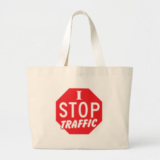 Bolsa Tote Grande EU PARO o tráfego com um sinal vermelho da parada
