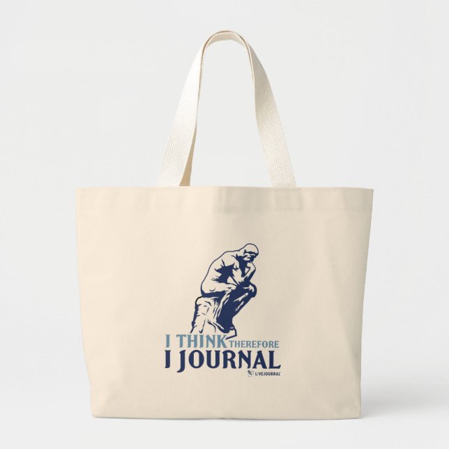 Bolsa Tote Grande Eu penso que conseqüentemente eu giro (Frente)
