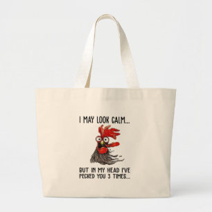 Bolsa Tote Grande Eu posso parecer calmo mas minha cabeça eu te pic