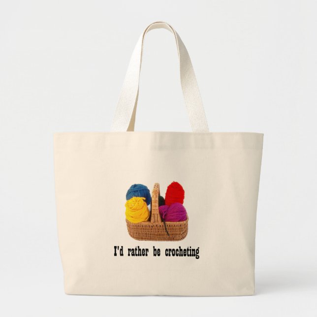 Bolsa Tote Grande Eu preferencialmente crocheting o saco (Frente)