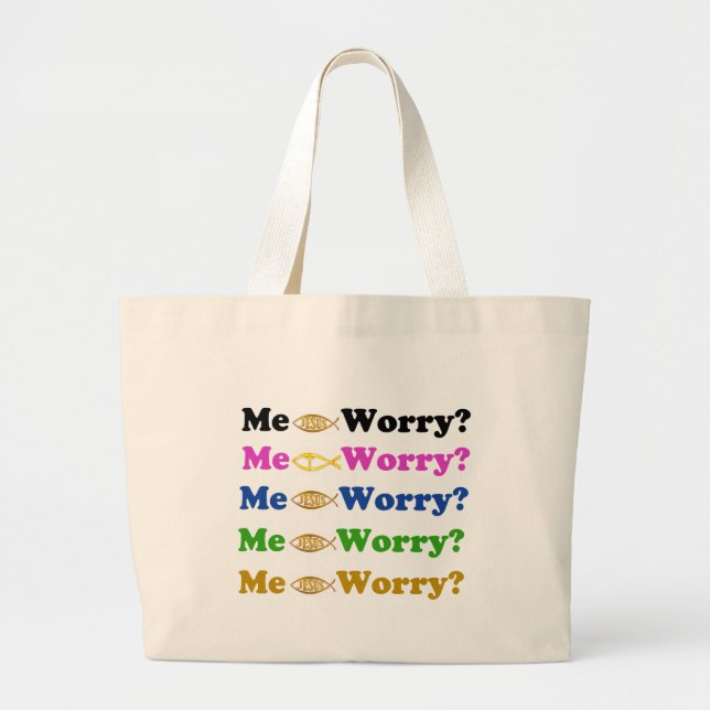 Bolsa Tote Grande Eu Preocupo-Me? (Frente)