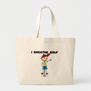 Bolsa Tote Grande Eu Respiro Camisetas de Golfe e Presentes