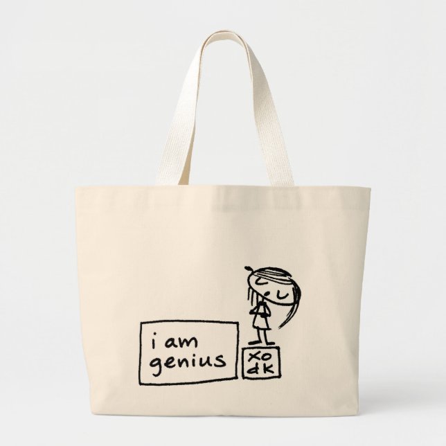 Bolsa Tote Grande eu sou gênio (Frente)