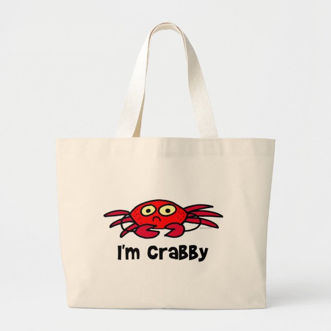 Bolsa Tote Grande Eu sou saco Crabby (Frente)