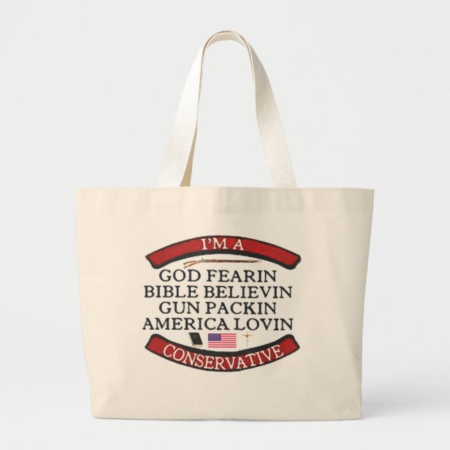 BOLSA TOTE GRANDE EU SOU UM CONSERVADOR (Frente)