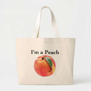 Bolsa Tote Grande Eu sou um pêssego