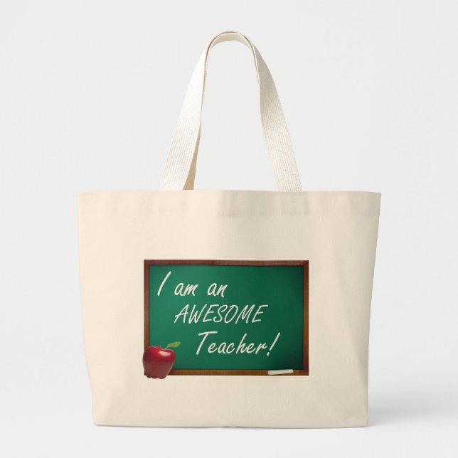 Bolsa Tote Grande eu sou um professor impressionante (Frente)