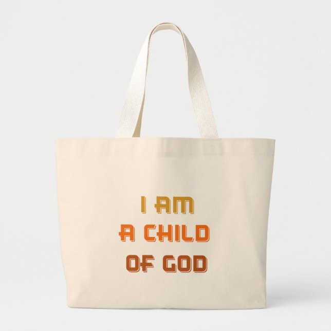Bolsa Tote Grande Eu sou uma criança do deus (Frente)