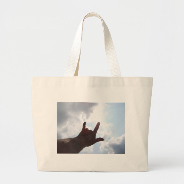 Bolsa Tote Grande EU TE AMO no sinal (Frente)