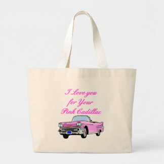 Bolsa Tote Grande Eu te amo para seu 50 cor-de-rosa do vintage do