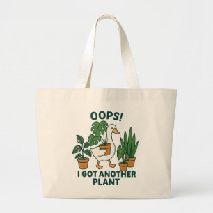 Bolsa Tote Grande Eu Tenho Outra Planta, Ganso Tolo Amante de Planta
