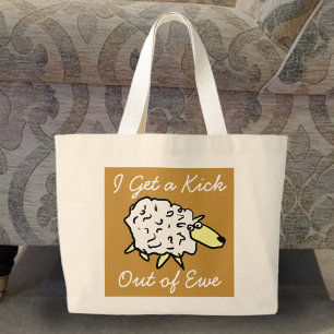 Bolsa Tote Grande "Eu tenho um pontapé de ovelha" Ovino Project Bag
