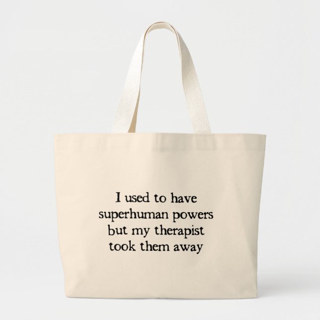 Bolsa Tote Grande Eu tive superpotências (Frente)