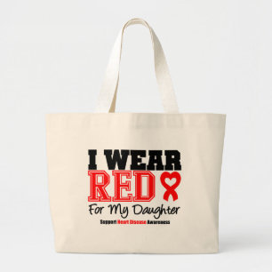 Bolsa Tote Grande Eu visto o vermelho para minha filha