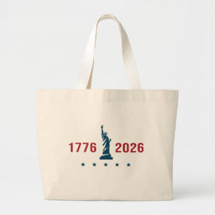 Bolsa Tote Grande EUA 250 1776 2026 Estátua da Liberdade Patriótica