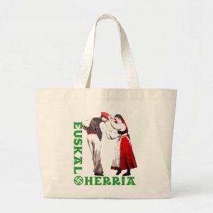 Bolsa Tote Grande Euskal Herria: dançarinos Basque tradicionais,