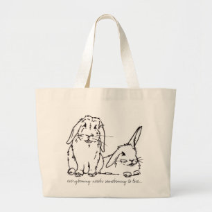 Bolsa Tote Grande Everybunny precisa somebunny de amar a grande