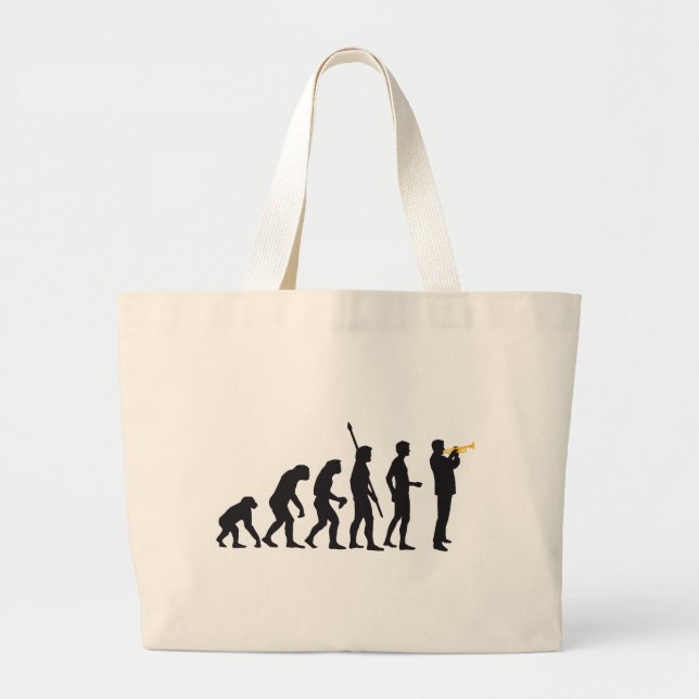 Bolsa Tote Grande evolution trumpet player (Frente)