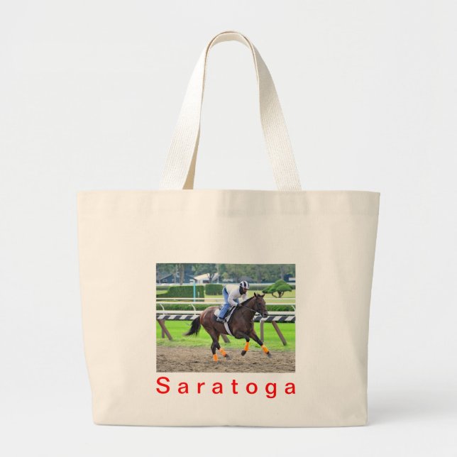 Bolsa Tote Grande Exercícios da manhã de Saratoga (Frente)