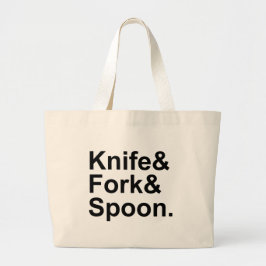Bolsa Tote Grande Faca Garfo Colher | Utensílios para Comer Alimento