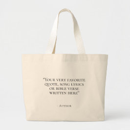Bolsa Tote Grande Faça sua própria citação personalizada DIY
