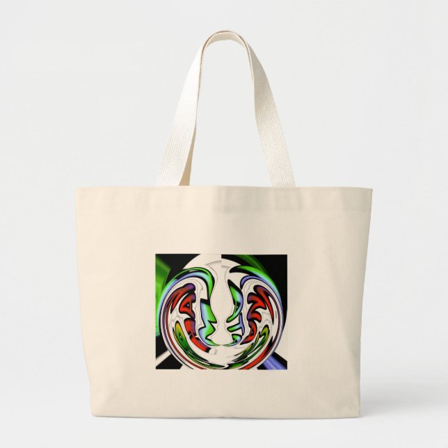 Bolsa Tote Grande Face Abstrata Hakuna Matata Arte Impressa (Frente)