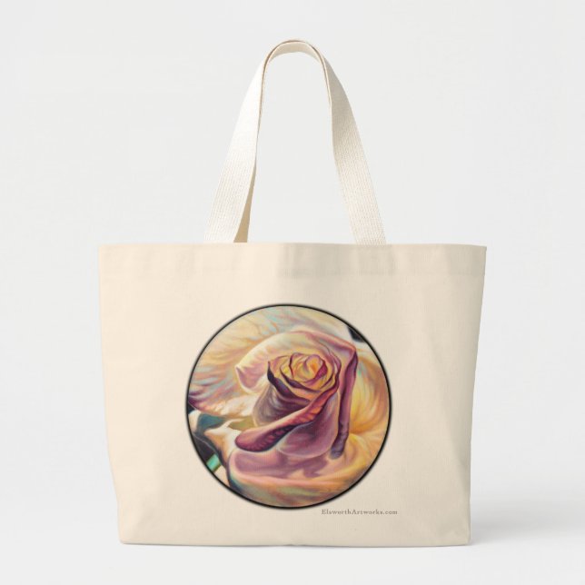 Bolsa Tote Grande Fadas e Rosa-Ouro grande Saco de Tote (Frente)