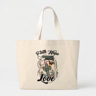Bolsa Tote Grande Faith, Hope, Love tote