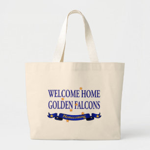 Bolsa Tote Grande Falcons dourados Home bem-vindos