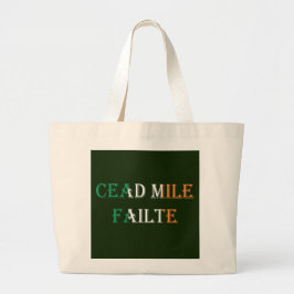 Bolsa Tote Grande Falha de Cead Mile no jtcnt Irish Flag