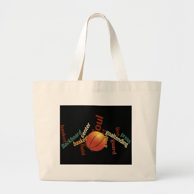 Bolsa Tote Grande Fanáticos pelo esporte no basquetebol Hoops (basqu (Frente)