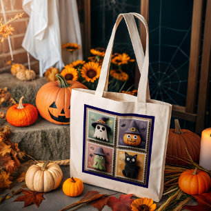Bolsa Tote Grande Fantasma Bonita do Halloween, Abóbora, Zombie e Ca