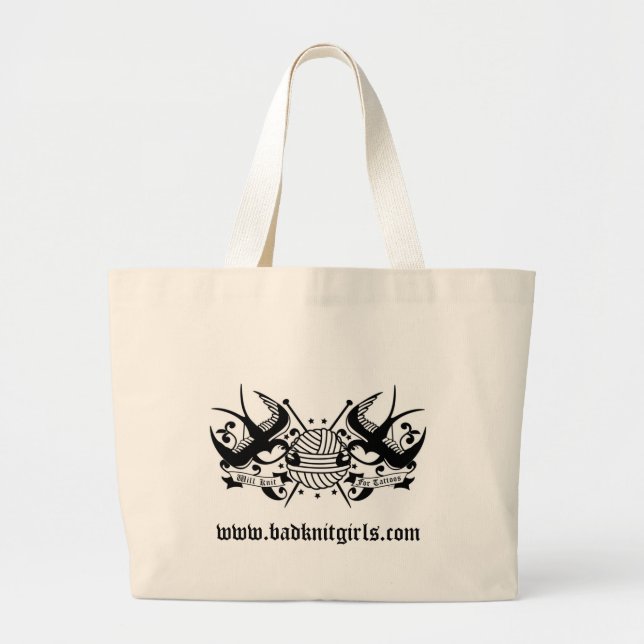 Bolsa Tote Grande Fará malha para tatuagens (Frente)