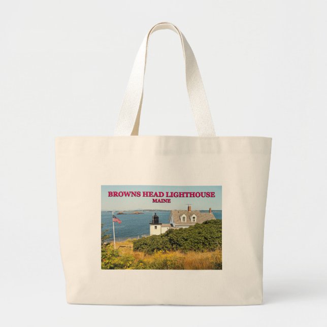 Bolsa Tote Grande Farol da Cabeça de Browse, Maine Jumbo Tote Bag (Frente)