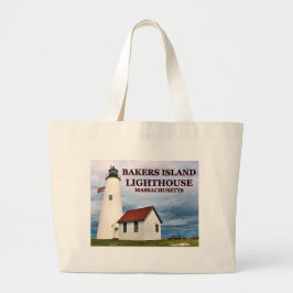Bolsa Tote Grande Farol da Ilha Bakers, Massachusetts Tote Bag