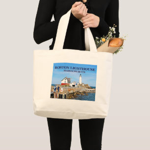 Bolsa Tote Grande Farol de Boston, sacola de Massachusetts