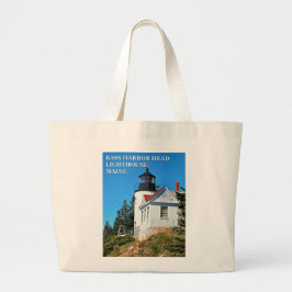 Bolsa Tote Grande Farol de Cabeça de Bass Harbor, Maine Jumbo Tote B