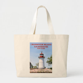 Bolsa Tote Grande Farol de Crossover Island, Nova York Tote Bag