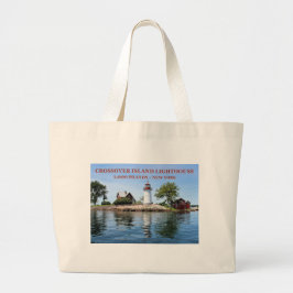 Bolsa Tote Grande Farol de Crossover Island, Nova York Tote Bag