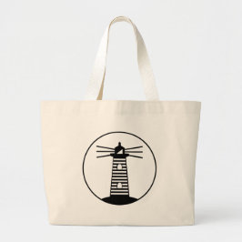 Bolsa Tote Grande Farol de Faixa Arte de Oceano Náutico