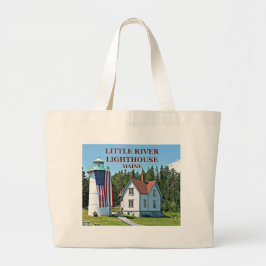 Bolsa Tote Grande Farol de Pequeno Rio, Maine Tote Bag